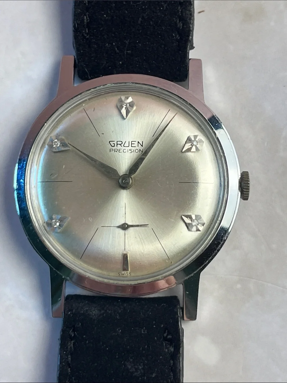 Gruen Precision Diamond 17 jewels Watch Auto wind- 34mm